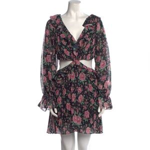 AMUR X REVOLVE NWOT Sleeveless V Neck Pleat Floral Romper sz 8 M